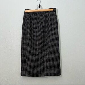 Chanel black metallic tweed skirt